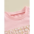 thumbnail image 6 of Suealasg 0-3 Years Toddler Girl Father's Day Outfits Set Short Sleeve Letter Print T-shirt Tops +Plaid Print Shorts 2Pcs Kids Baby Girls Summer Clothes, 6 of 9