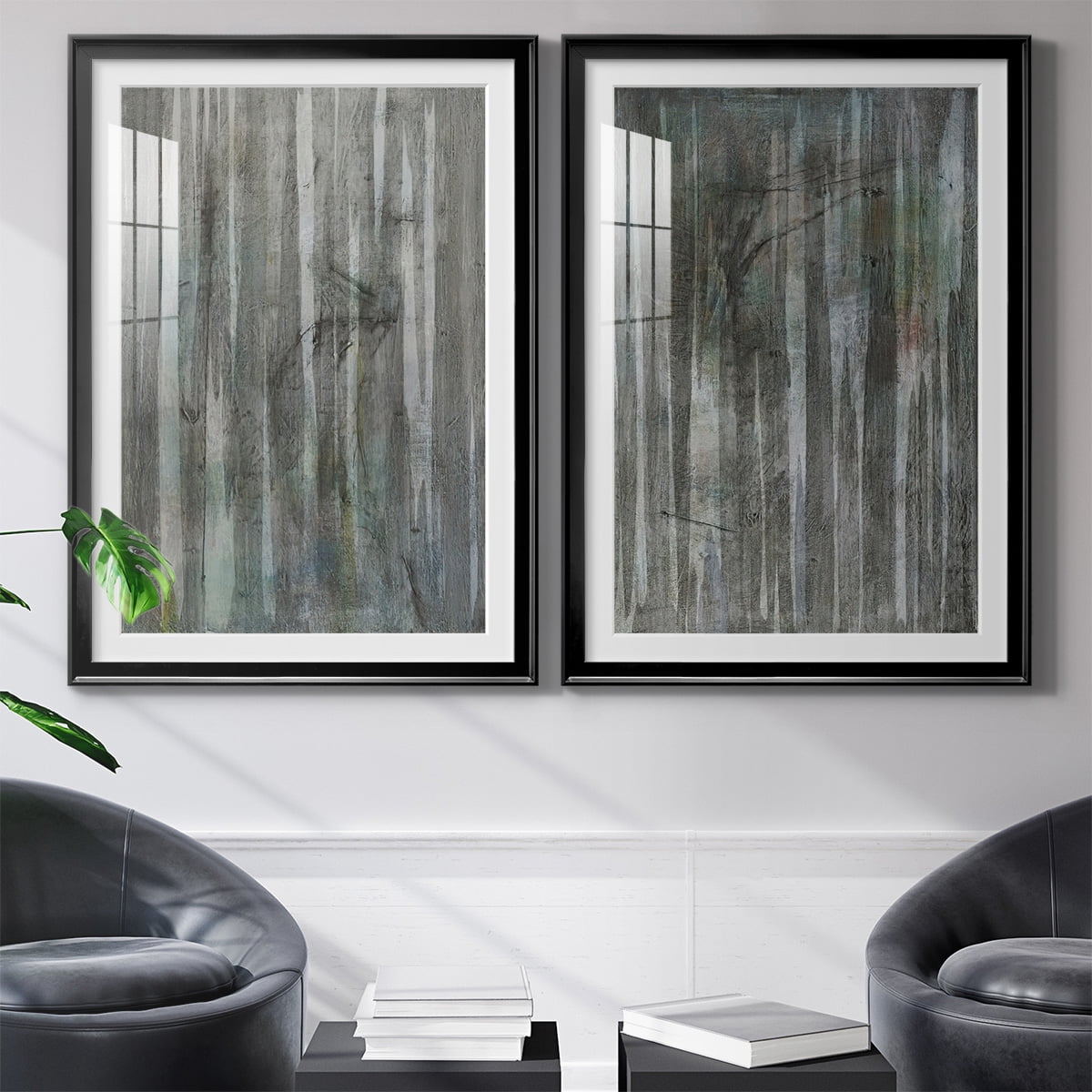 Wexford Home Birch Forest Abstracts I Premium Framed Print, 26.5" x 36.5" - Ready to Hang, Black (Set of 2)