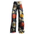 thumbnail image 4 of Women's Casual Pants 2025 New Summer Flower Wide Leg Pants Lightweight And Loose Casual Colorful Pants Imitation Jeans,Black Women's Casual Pants XXXXL, 4 of 4