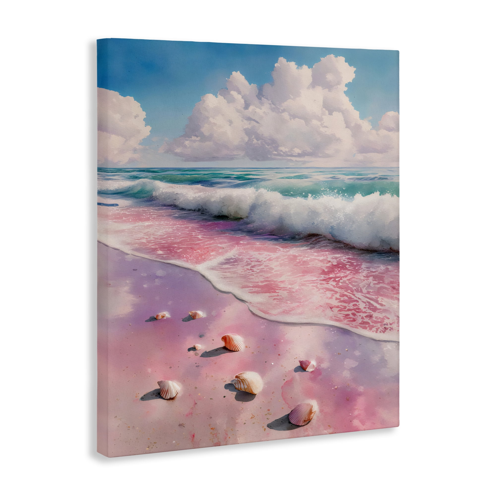 Stupell Industries Pink Sands with Scattered Shells Canvas Wall Art, design by Franklyn Gregory