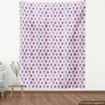thumbnail image 4 of Ambesonne Romantic Fabric by the Yard Upholstery, Flowering Hearts Romance, 1 Yard, Petrol Blue Magenta, 4 of 5