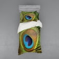 thumbnail image 2 of Ambesonne Exotic Bedding Set 4 Pcs, Green Peacock Feathers, Queen, Green Teal Mustard, 2 of 3
