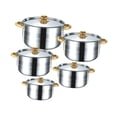 thumbnail image 3 of Juego de ollas para sopa de 5 piezas, olla para Fideos fácil de limpiar con tapa, juego de utensilios de cocina, olla de inducción para restaurante y Manijas de oro, 3 of 8