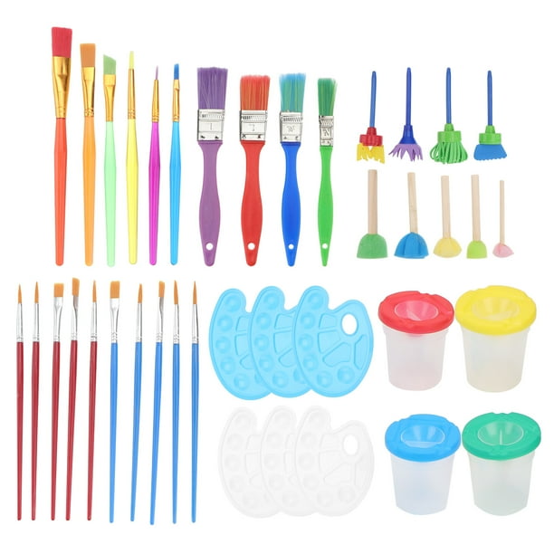 GOOHOCHY 1 juego de bandejas de pigmentos, pinceles para pintar, tazas, paletas de colores para arte DIY