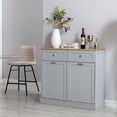 thumbnail image 7 of Yaoping Kitchen Double Trash Cabinet Tilt Out Free Standing Storage Can, Wood Garbage Recycling Station Hideaway Trash Holder Drawers(Grey-2), 7 of 7