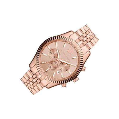 Michael Kors Men's Lexington Chronograph Rose-Tone Steel and Dial