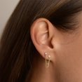 thumbnail image 2 of Aide 925 Sterling Silver Four Zircons Flower Stud Pendientes para mujer Double Studs Chain Tassel Piercing Pendiente 18K chapado en oro Tan Jianjun unisex, 2 of 2