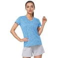 thumbnail image 5 of Comdrip Women's V-Neck Moisture Wicking Quick Dry Workout T-Shirt Women's Athletic Shirts & Tees Mint Green Xl, 5 of 8