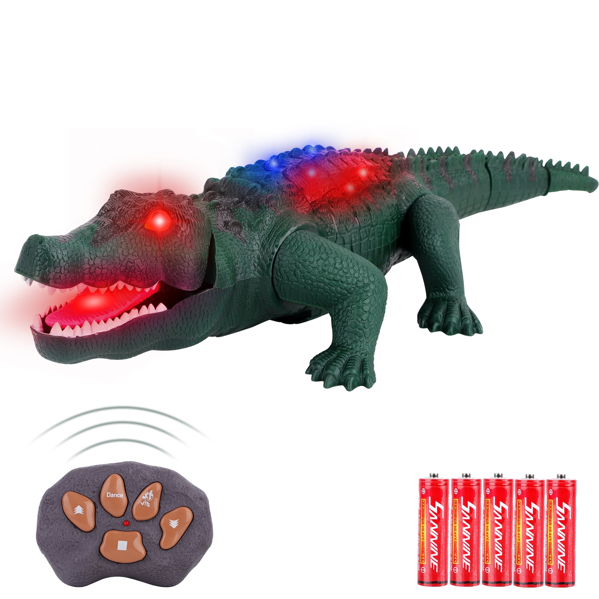 Remote Control Alligator with LED Eyes Interactive Electronic RC Toys Gift 