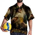 thumbnail image 4 of Saint Patrick's Day Men's Casual Printed Hawaiian Poplin Button Down Short Sleeve Beach Shirt Unisex, 4 of 6