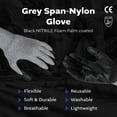 thumbnail image 2 of Grey Span-Nylon Glove - Black NITRILE Foam Palm coated M, 5 pairs, 2 of 8