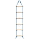 thumbnail image 1 of Divertida escalera de cuerda para escalar con correas de 6 secciones para columpios y ejercicios infantiles. azul y madera, 1 of 8