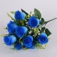 thumbnail image 1 of 12Pcs Fake Flowers Simulated Roses with Premium High Density Fabric for Wedding Proposal Scene Decoration - Champagne, 1 of 5