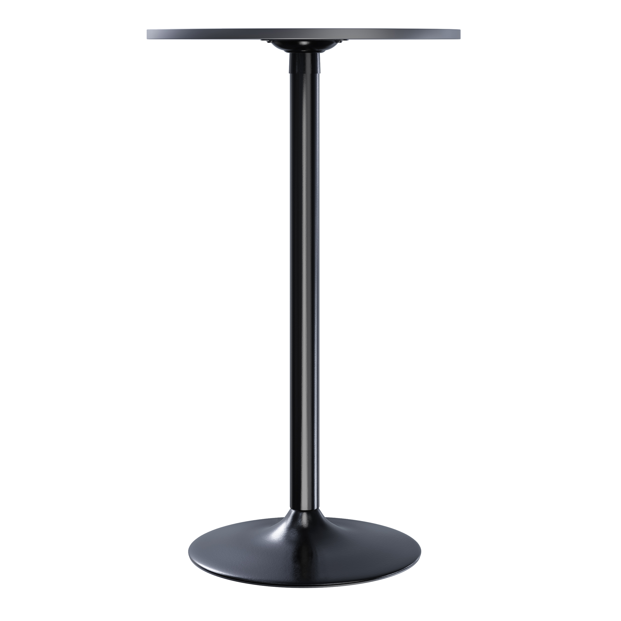 Winsome Obsidian Round Pub Table with MDF Wood Top, Legs, and Base, Black - image 3 of 7