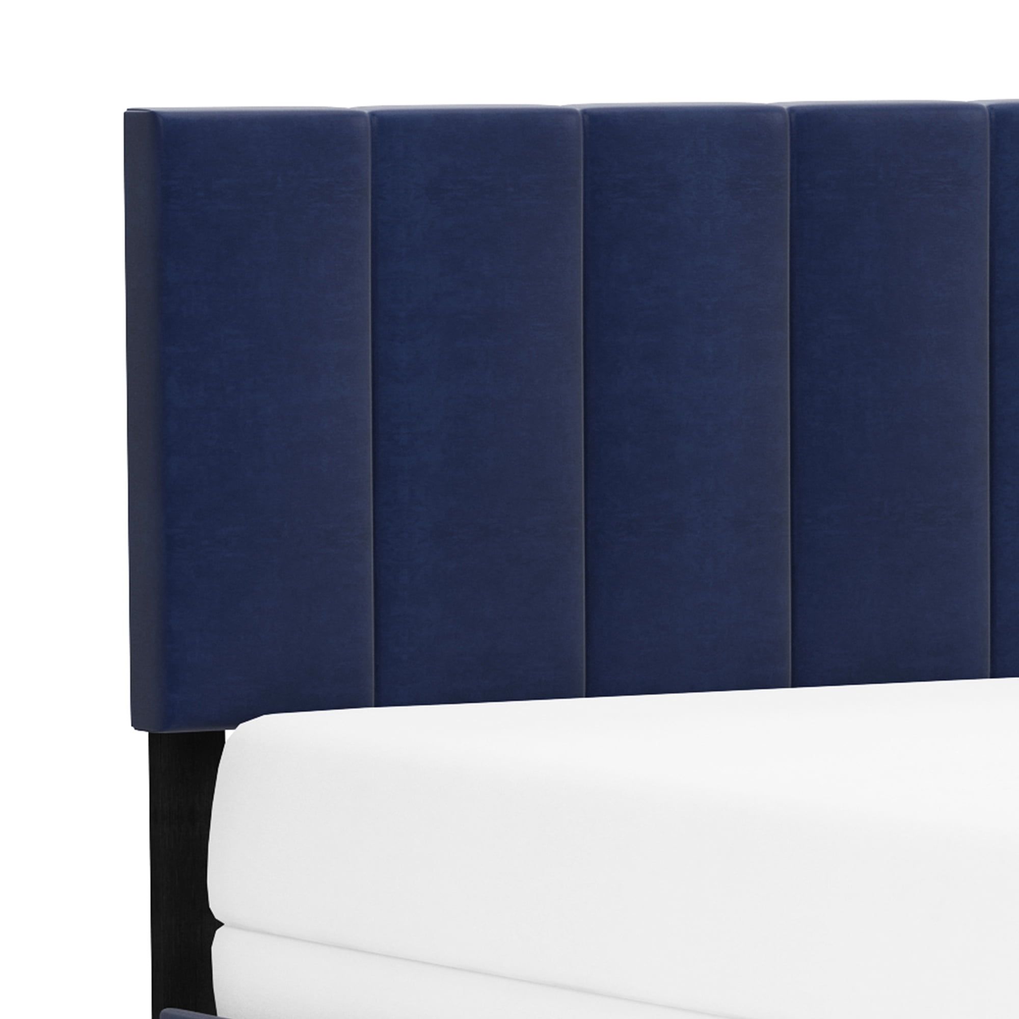 Reece Channel Stitched Upholstered Queen Bed, Sapphire Blue, by Hillsdale Living Essentials