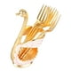 thumbnail image 3 of Soporte para cuchara de café, elegante aleación con forma de cisne, pulido de espejo, detalles ricos, soporte para agitadores de café para fiesta, cafetería, oficina, soporte blanco dorado con tenedor, 3 of 5