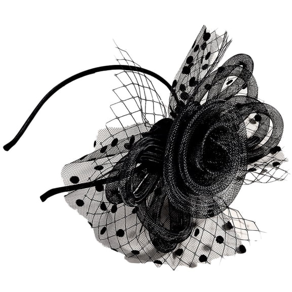 LABSERRON 1 Pc Net Gauze Hair Hoops Headband Party Decoration Headdress present Party Supplies Photo Props for Lady Girl (Black)