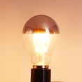 thumbnail image 3 of GFDYREE Half Chrome Silver Bowl Tipped, LED Filament Bulb, Dimmable, A19 8W (70W Equivalent), 750 Lumen, 2700K (Warm White), Medium Base E26, CRI 85+, 110-120v, UL-Listed (3 Pack) (8W, Half, 3 of 5