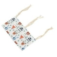 thumbnail image 2 of Organizador colgante para cuna, correas ajustables estampadas, almacenamiento para cama de bebé de algodón, bolsa colgante, organizador de pañales con dos bolsillos, conejito, 2 of 9