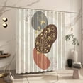 thumbnail image 2 of Modern Shower Curtains for Bathroom Decor - Washable Bohemian Shower Curtain Set with 12 Hooks for Abstract Art Apartment Essentials - Stylish White Boho Decor (Floral), 2 of 6