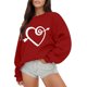 thumbnail image 1 of Gibobby Tops Mujeres Casual Sudadera con capucha de manga larga con cuello redondo y estampado de amor para el día de San Valentín al libre para mujer 5 (Rojo, L), 1 of 5