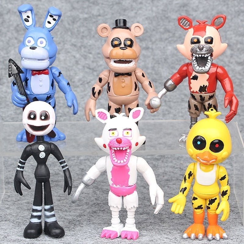 Pudcoco Fnaf 6pcs Set Five Nights At Freddy s Doll Toy Freddy Foxy Chica Bonnie Figure Multicolour