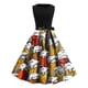 thumbnail image 1 of ICHUANYI Liquidación Mujeres Retro Estampado Patchwork Sin Mangas Noche Cuello Redondo Cremallera Fiesta Vestido Vintage ICHUANYI WER2023082203779, 1 of 3