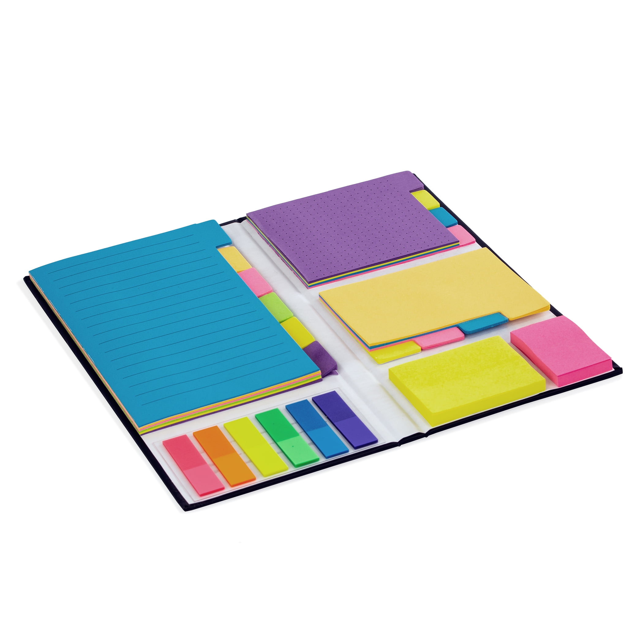 EOOUT Sticky Note Set, 410pcs, 6 Colors Divider Self-Stick Notes Pads  Bundle Tabs Ruled Dotted PET Sticky Notes Book for School and Office, Bible