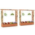 thumbnail image 1 of Gymax 2PCS Raised Garden Bed Planter Box w/ Side & Top Trellis for Vine Climbing Plants, 1 of 10