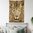 thumbnail image 4 of Leopard Tapestry, African Predator Animal with Spotty Skin and Angry Expression Wild Fauna, Wall Hanging for Bedroom Living Room Dorm Decor, 60W X 80L Inches, Brown and Pale Brown, by Ambesonne, 4 of 5