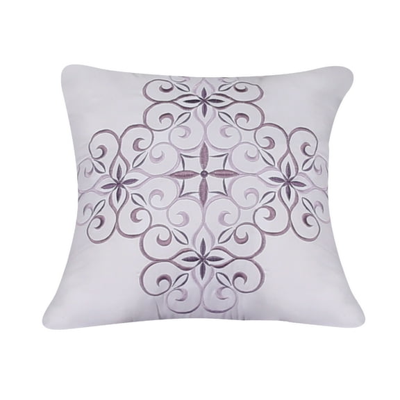 Isabelle Embroidered Pillow Lilac Square 18X18