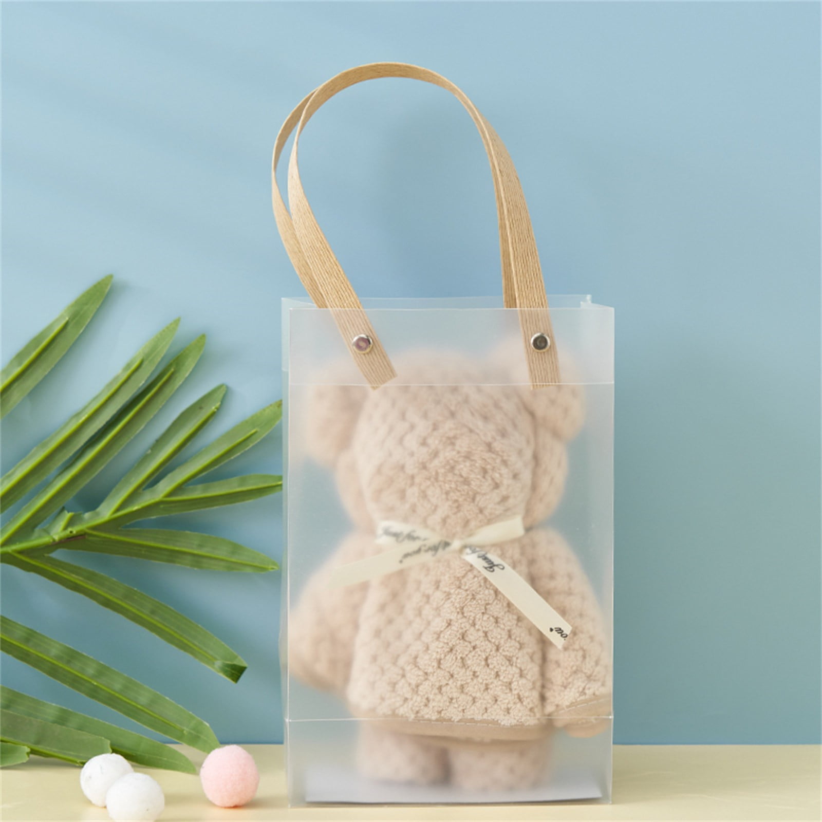 HCBY Baby Bear Towel Gift Set, Soft Coral Fleece Burp Cloth & Blanket with Cute Animal Face, High Absorbency Quick-Dry Unisex Newborn Baby Shower Birthday Christmas Gift (C,29.5"x13.8")