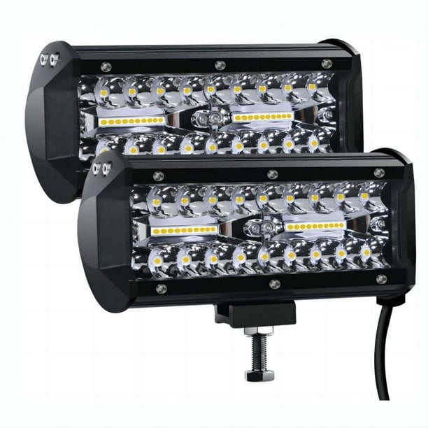 Faros LED 12v 24v, 120W Luz de trabajo LED de largo alcance, faro LED de motocicleta, luz de trabajo de automóvil Luz de trabajo de barra LED para automóvil Luces de trabajo para camión (2PCS)