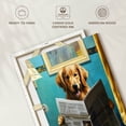 thumbnail image 6 of Elephant Stock Golden Retriever On A Toilet Wall Art - Vertical Canvas Wall Art - Bathroom Wall Decor - Humor Canvas - Blue And Orange Decor - 8" x 12", 6 of 8