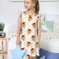 thumbnail image 4 of Fotbe Funny Corgi Vestido de Dormir para Niñas de 3 a 10 Años, Mangas Cortas, Estilo Princesa, Pijama Camisón con Mangas Voladas-XX-Large, 4 of 6