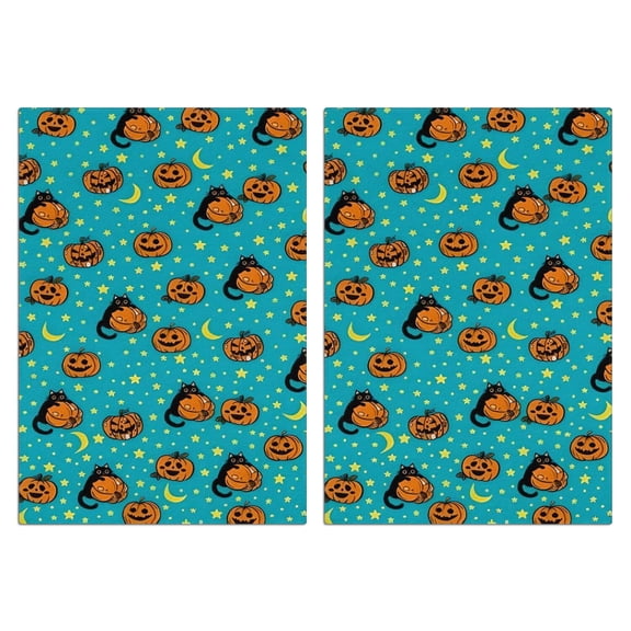 2 Pcs Funny Kitchen Towels,Halloween Black Cats with Pumpkins Microfiber Dish Towels,Kitchen Tea Towels,Kitchen Towel Set (18" X 26")