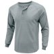 thumbnail image 1 of Blusas y camisas de manga larga con cuello redondo para hombre, suéter deportivo informal de color liso con cuello redondo y botones, blusas de manga larga con cuello redondo, blusa de poliéster para, 1 of 4