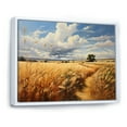thumbnail image 2 of Designart "Meadow Serenity Yellow Wheat Fields I" Landscapes Framed Wall Art - Traditional Yellow Meadow Entryway Framed Wall Art, 2 of 6
