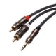 thumbnail image 1 of Cable Uxcell de 3.5mm a 2 RCA Adaptador de Jack Auxiliar de Audio Macho a Macho HiFi 16ft para Altavoz de Teléfono, 1 of 6