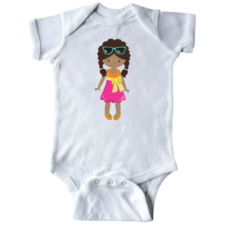 

Inktastic African American Girl Fashion Girl Pink Skirt Gift Baby Girl Bodysuit