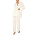 thumbnail image 1 of VISgogo Traje Casual para Mujer, Camisa de Solapa con Botones de Color Sólido de Manga Larga + Pantalones Largos de Pierna Ancha VISgogo moda, 1 of 6