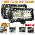 thumbnail image 2 of From ChinaApplicable to 2/1Pcs 7'' LED Work Light Bar 400W/120W Spot Flood Beams Combo for Car Tractor Boat OffRoad Truck SUV ATV Car Repairing Lights, 2 of 7