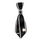 thumbnail image 4 of Corbata elegante con clip para mujer, estilo retro, decoración, lazo de seda, cinta blanco negro, 4 of 9