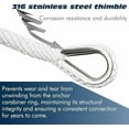 thumbnail image 3 of Anchor Rope Braided Anchor Line(White, 3/8" x 100') Premium Solid Braid MFP Boat Rope with Stainless Steel Thimble & Shackle, Quality Marine Line, Boat Accessories, 3 of 6