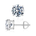 thumbnail image 1 of Pendientes MOOSEA Moissanite de 0,2 quilates en D, color VVS1, oro blanco de 14 quilates, 1 of 7