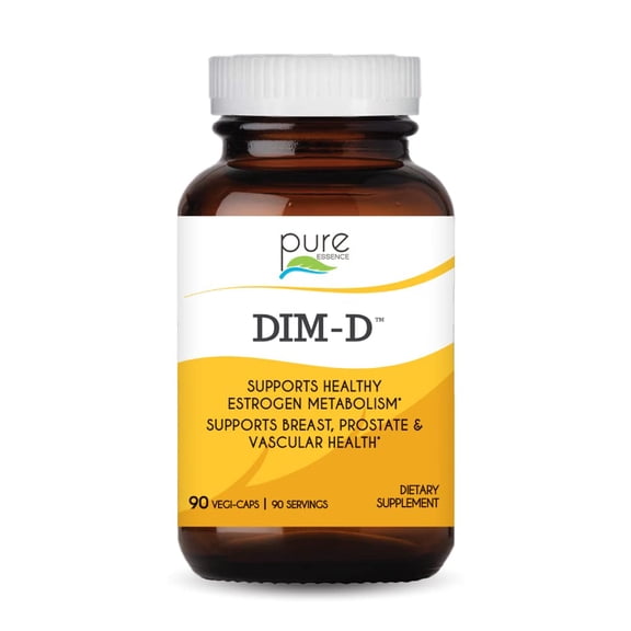 Dim D by Pure Essence - Natural Supplement for Estrogen Balance, Hormonal Acne, and Menopause Support with Vitamin D3, Calcium, Green Tea & Lycopene - 90 Capsules