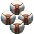 thumbnail image 2 of Coolnut 6PC Place Mats Highland Cow Round Placemat Heat-Resistant Placemats Dining Table Mat Circle Shape 15.4" for Kitchen/Dinner/Party/Restaurant Home Decor Gifts, 2 of 7