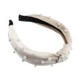 thumbnail image 5 of Unique Bargains 1 Pc Bling Twisted Faux Pearl Velvet Headband Headwear Hairband for Women Beige 1.2 Inch Wide, 5 of 7