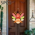 thumbnail image 6 of TISHITA 5Pcs Thanksgiving Turkey Door Sign Decorations, Fall Door Hanger Door Hanging Sign Plaque for Festival Tree Porch Home Window B 24x25cm, 6 of 8