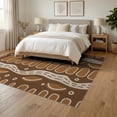 thumbnail image 3 of ODIKA 6'x9' Warm Earth Tones Abstract Waves Washable Area Rug Dynamic Geometric Rhythm Design for Family Room, Living Mater Bedroom, Non-Slip, Easy Care, 3 of 7